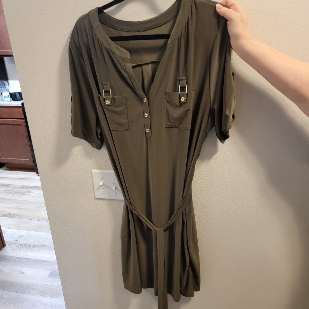 Dress woman's size 18 army green